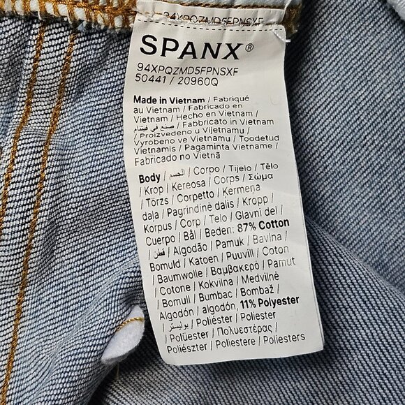 Spanx Flare Jeans Large L Pull-On Stretch Stonewashed Blue (10 / 12 ?) - Picture 8 of 13